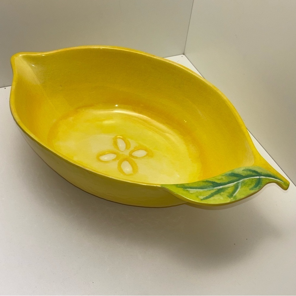 Vintage lemon shaped melamine serving bowl accent piece